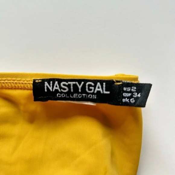 Nasty Gal Yellow strapless Bandeau two piece swimsuit set size 2 - Picture 8 of 12